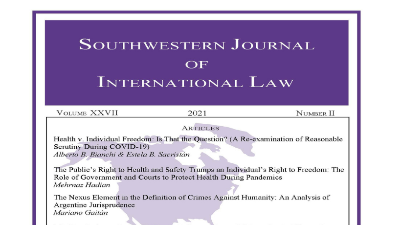 Journal Of International Law Publishes Volume 27, Issue 2 ...